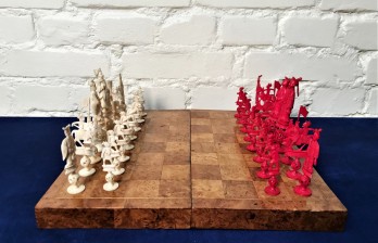 Антикварные шахматы слоновая кость купить